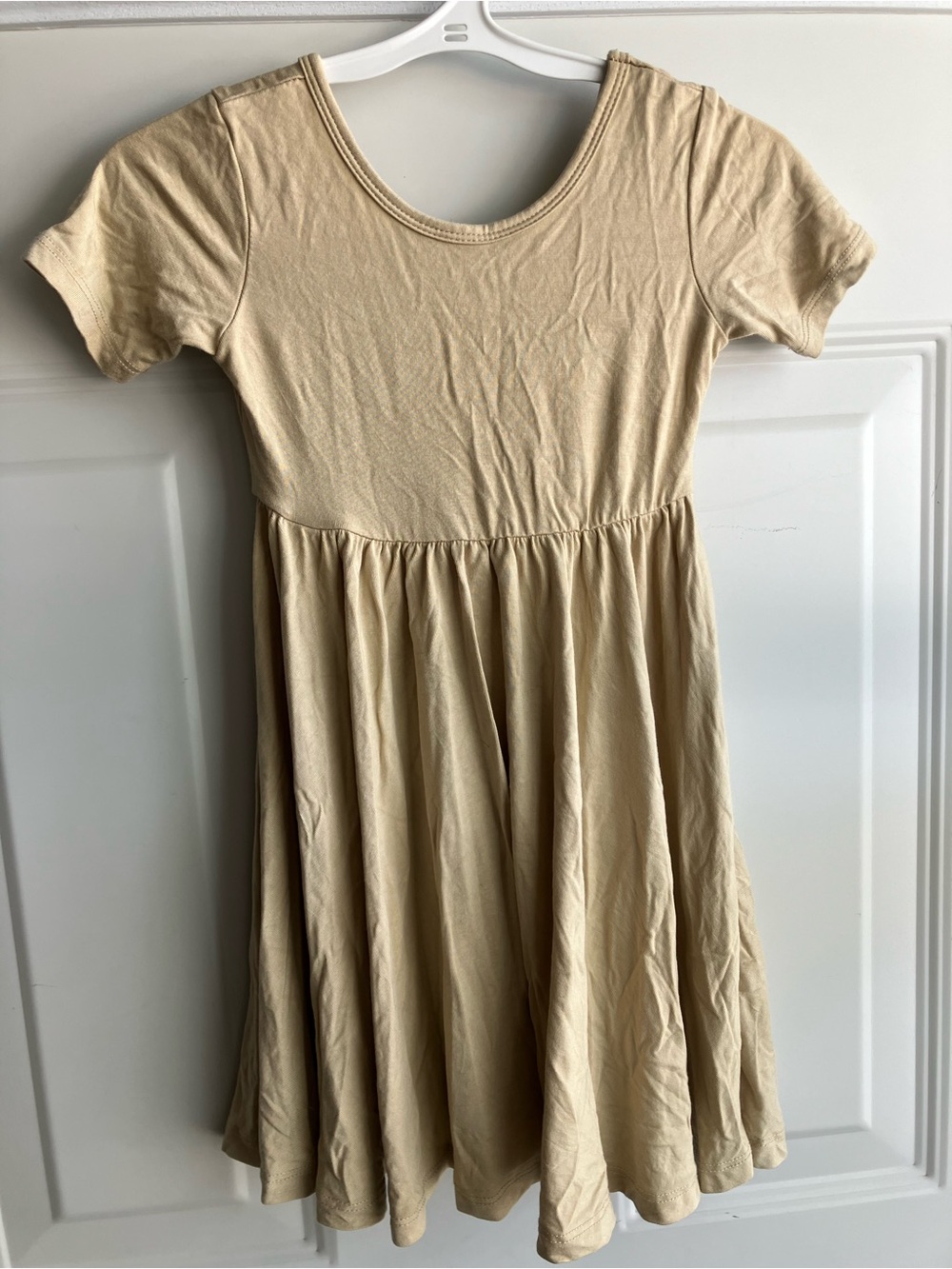 Kyte baby twirl dress green beige bamboo 3T